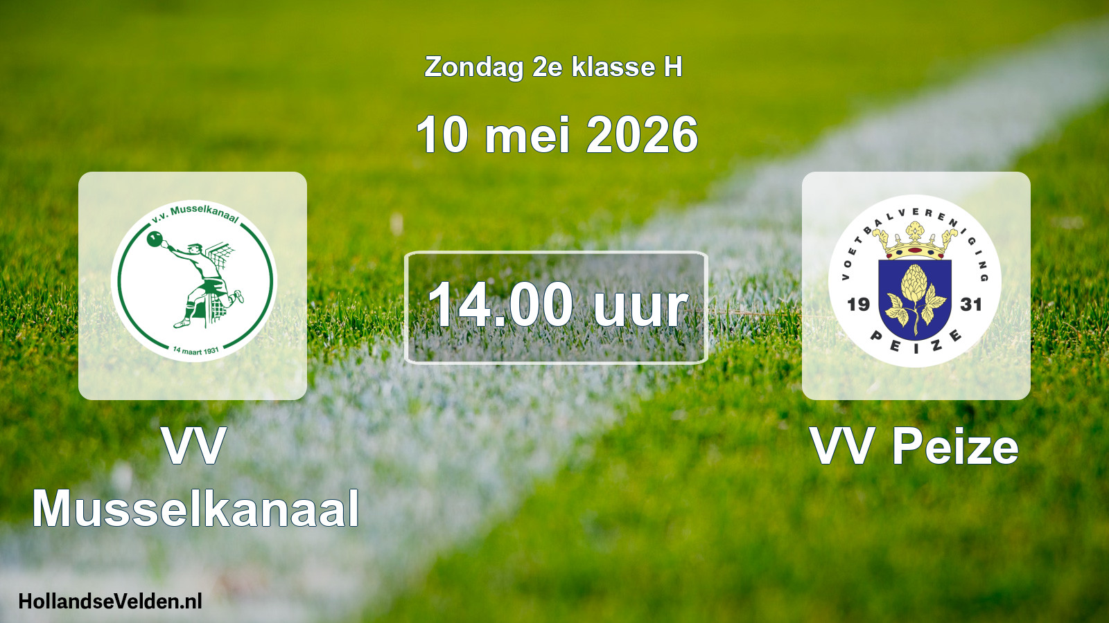 Geplande wedstrijd: VV Musselkanaal - VV Peize (10 mei 2026)