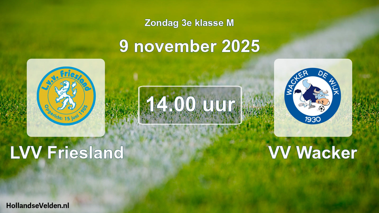 Geplande wedstrijd: LVV Friesland - VV Wacker (9 november 2025)