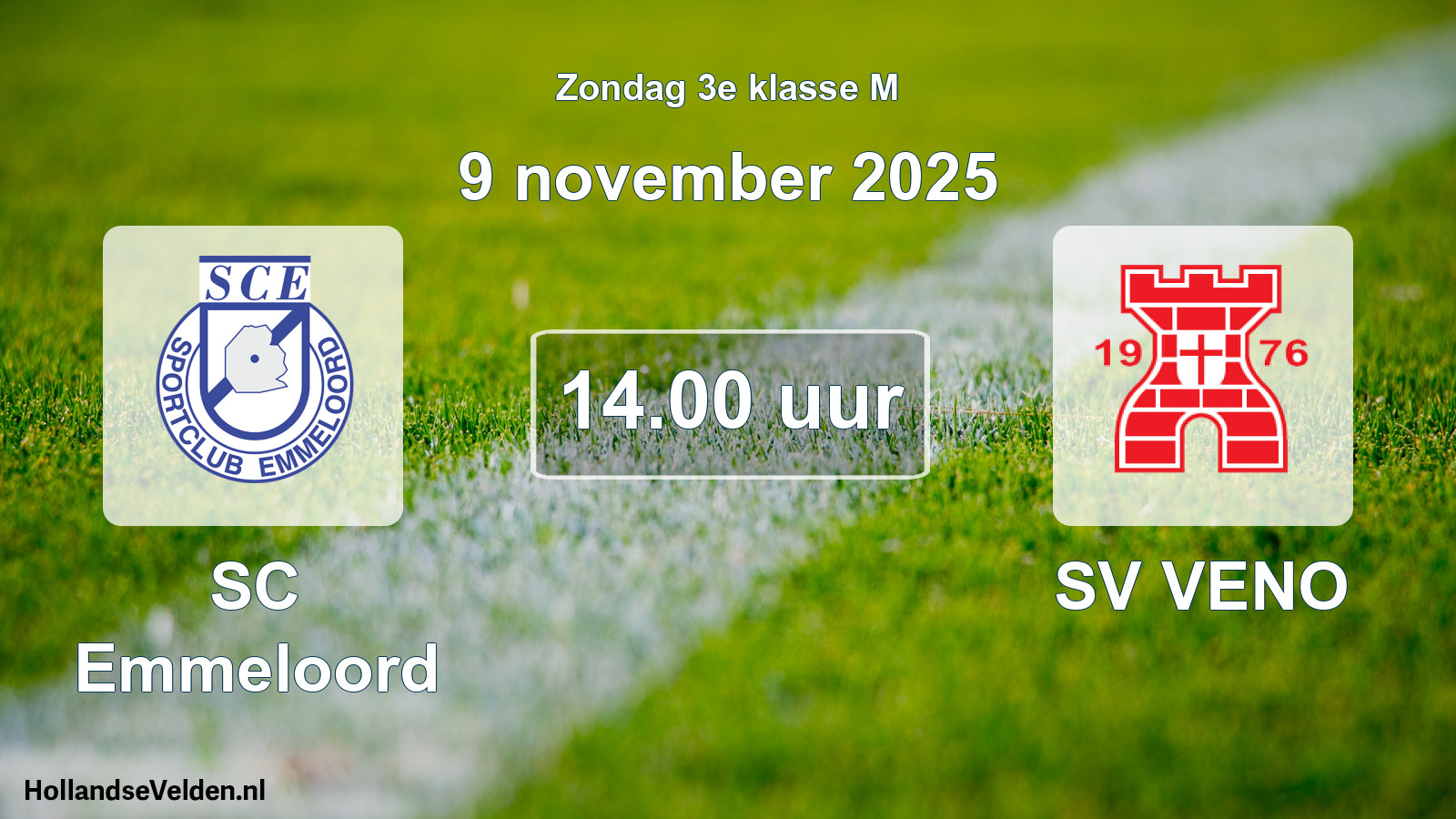 Geplande wedstrijd: SC Emmeloord - SV VENO (9 november 2025)