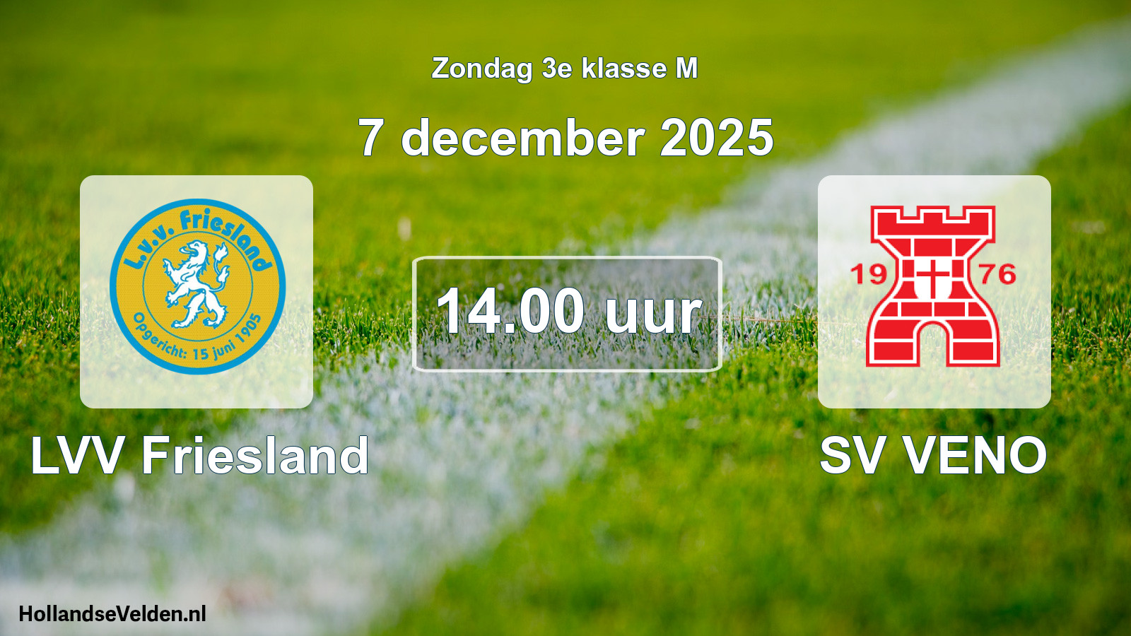 Geplande wedstrijd: LVV Friesland - SV VENO (7 december 2025)