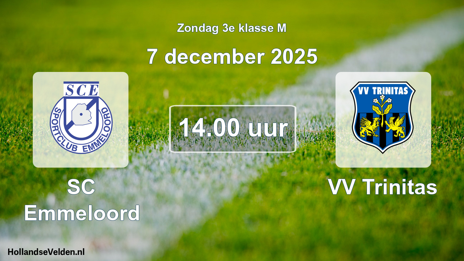 Geplande wedstrijd: SC Emmeloord - VV Trinitas (7 december 2025)