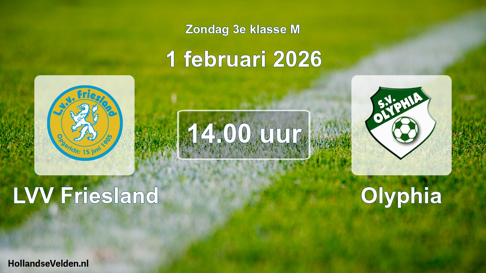 Geplande wedstrijd: LVV Friesland - Olyphia (1 februari 2026)