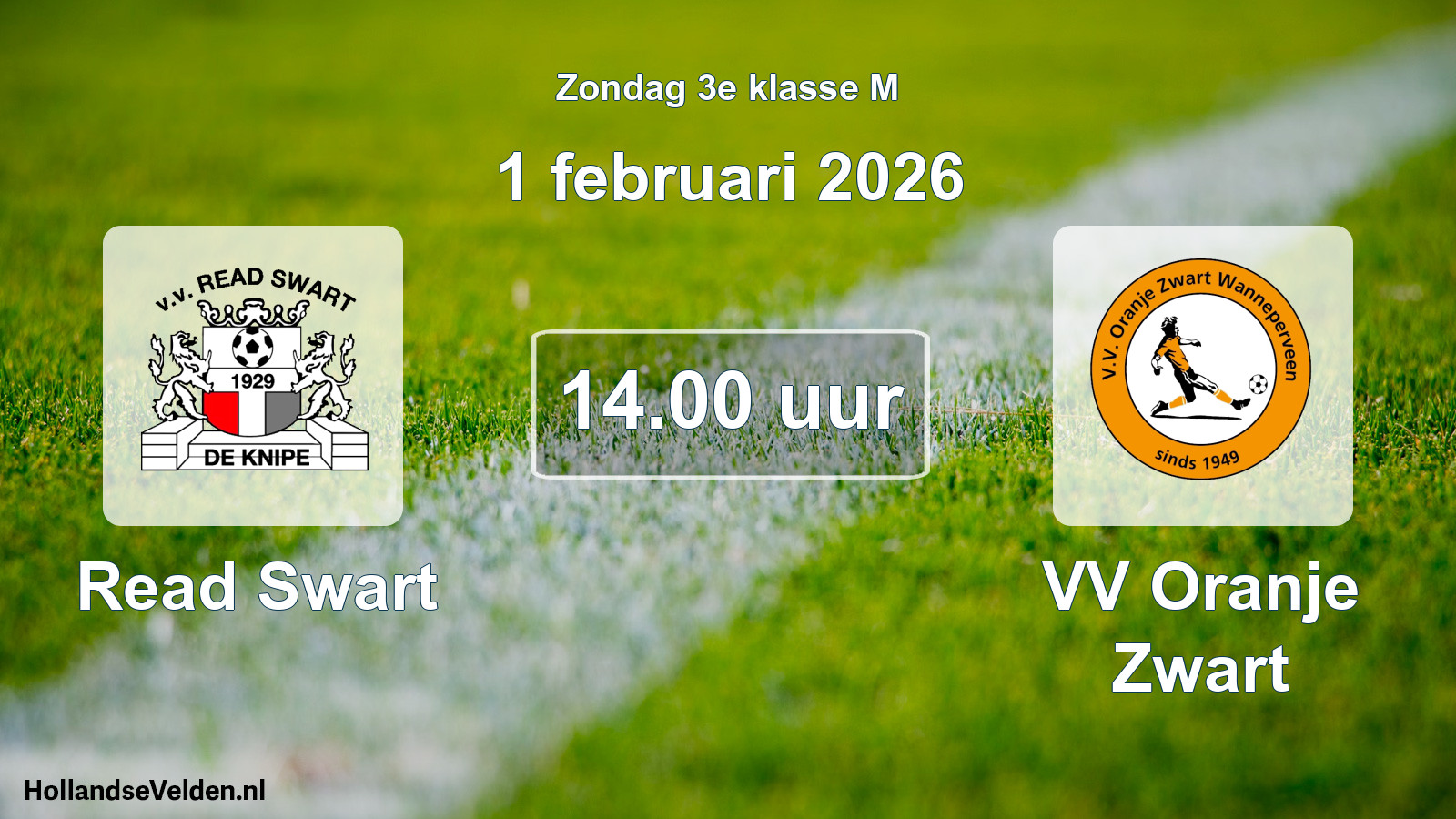 Geplande wedstrijd: Read Swart - VV Oranje Zwart (1 februari 2026)