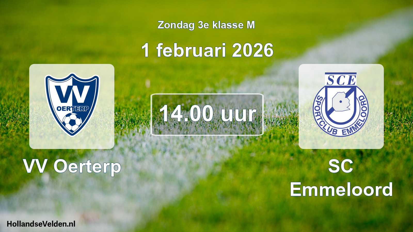 Geplande wedstrijd: VV Oerterp - SC Emmeloord (1 februari 2026)