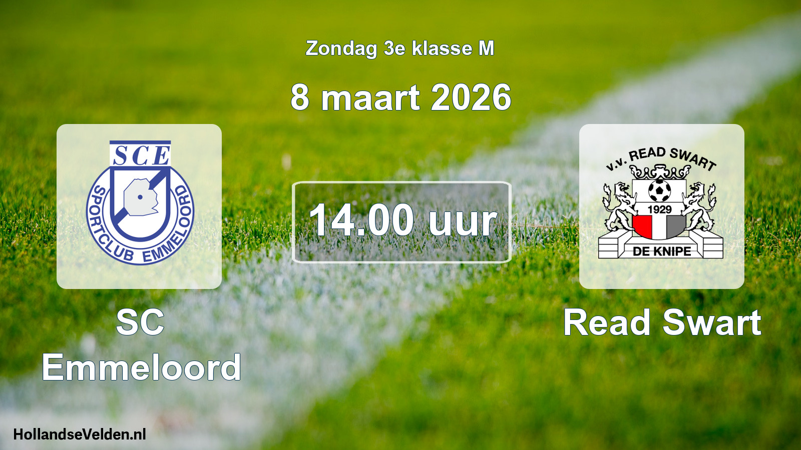 Geplande wedstrijd: SC Emmeloord - Read Swart (8 maart 2026)