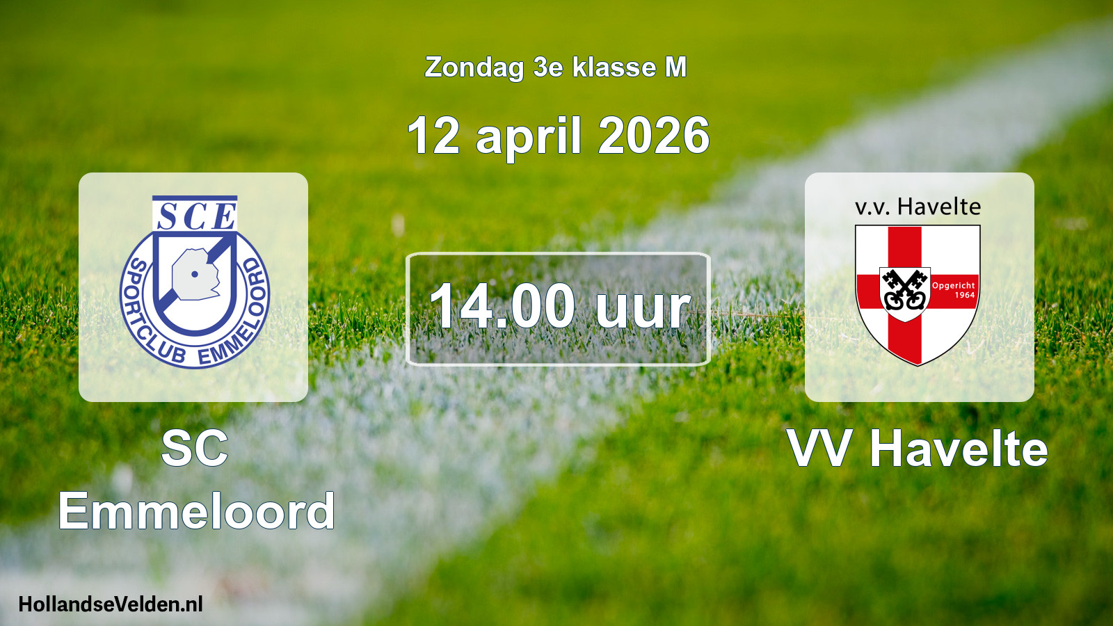 Geplande wedstrijd: SC Emmeloord - VV Havelte (12 april 2026)