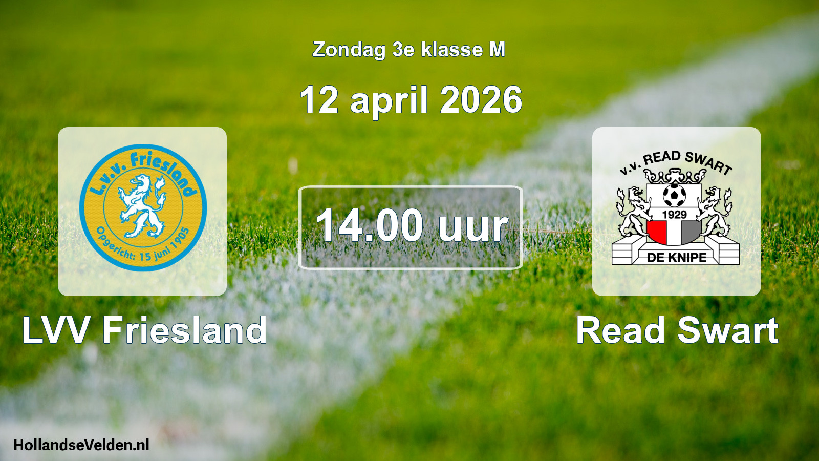 Geplande wedstrijd: LVV Friesland - Read Swart (12 april 2026)