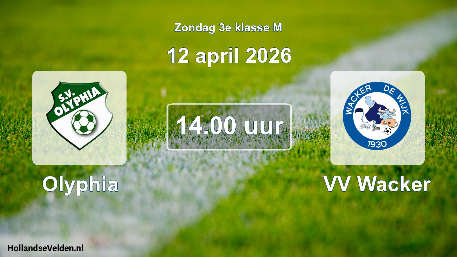 Geplande wedstrijd: Olyphia - VV Wacker (12 april 2026)