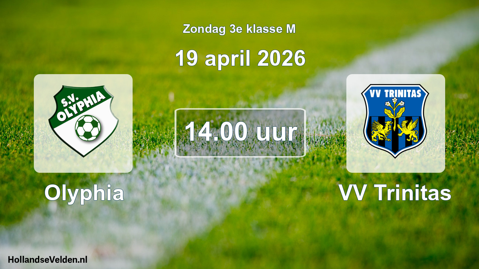 Geplande wedstrijd: Olyphia - VV Trinitas (19 april 2026)