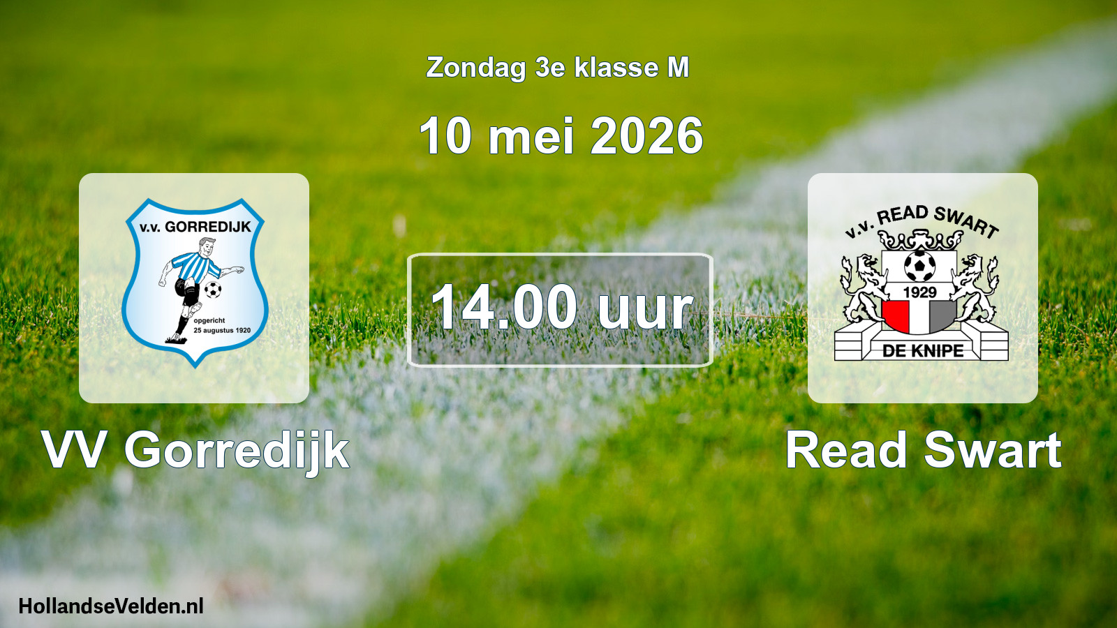 Geplande wedstrijd: VV Gorredijk - Read Swart (10 mei 2026)