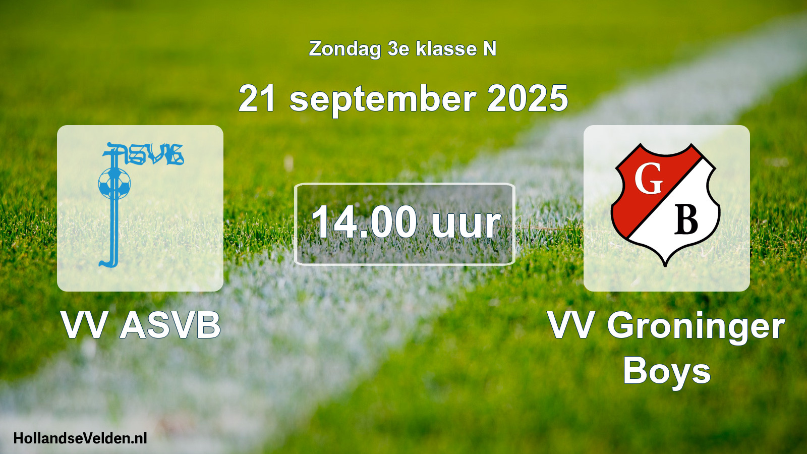 Scheduled Match: VV ASVB - VV Groninger Boys (21 September 2025)