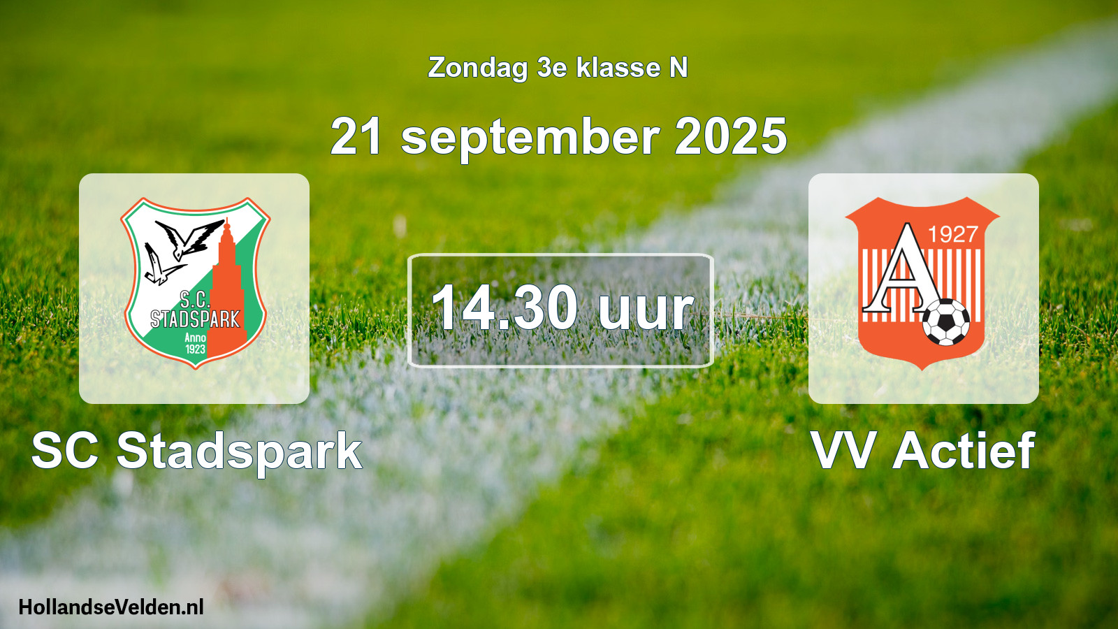 Scheduled Match: SC Stadspark - VV Actief (21 September 2025)