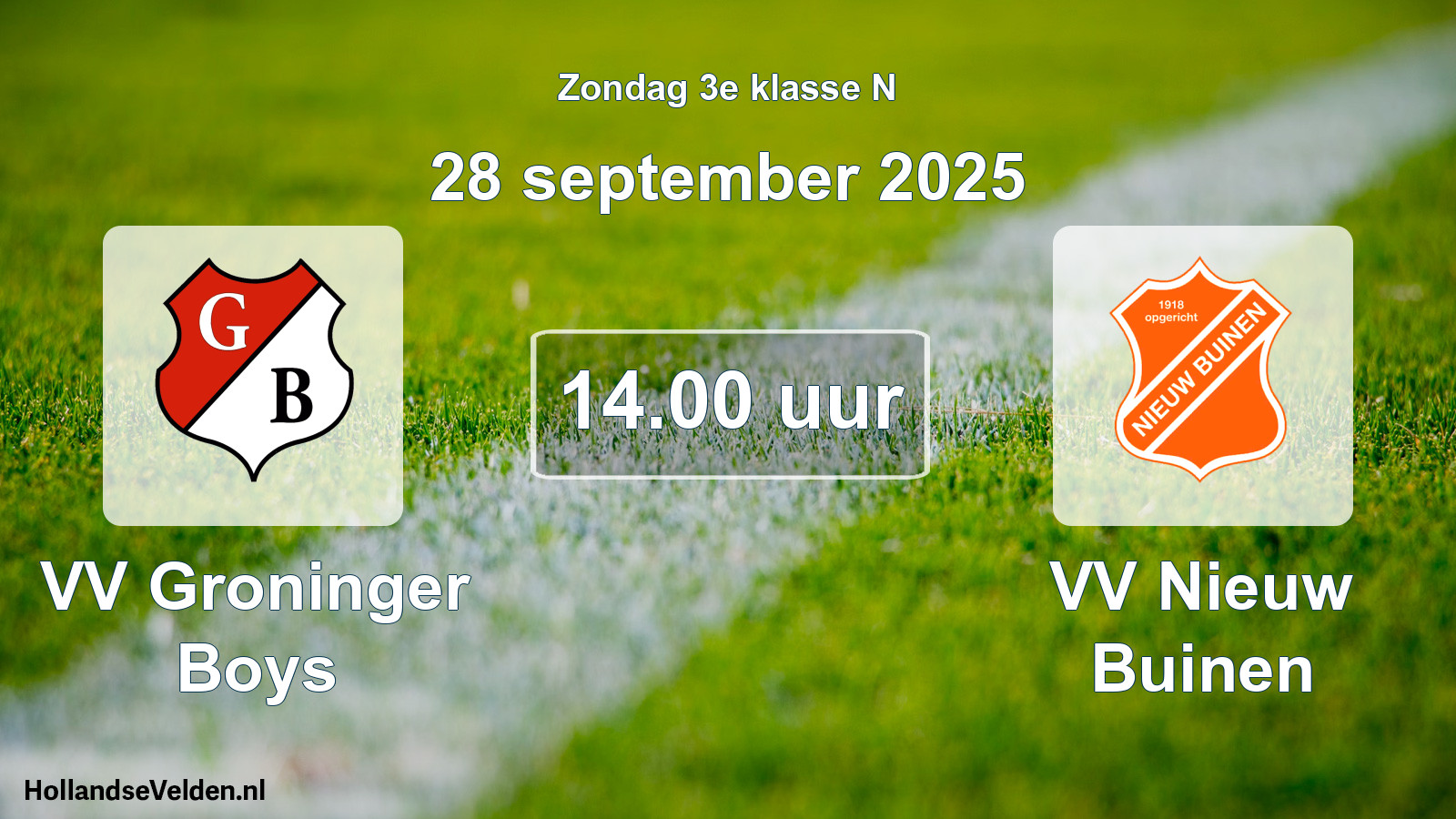 Scheduled Match: VV Groninger Boys - VV Nieuw Buinen (28 September 2025)