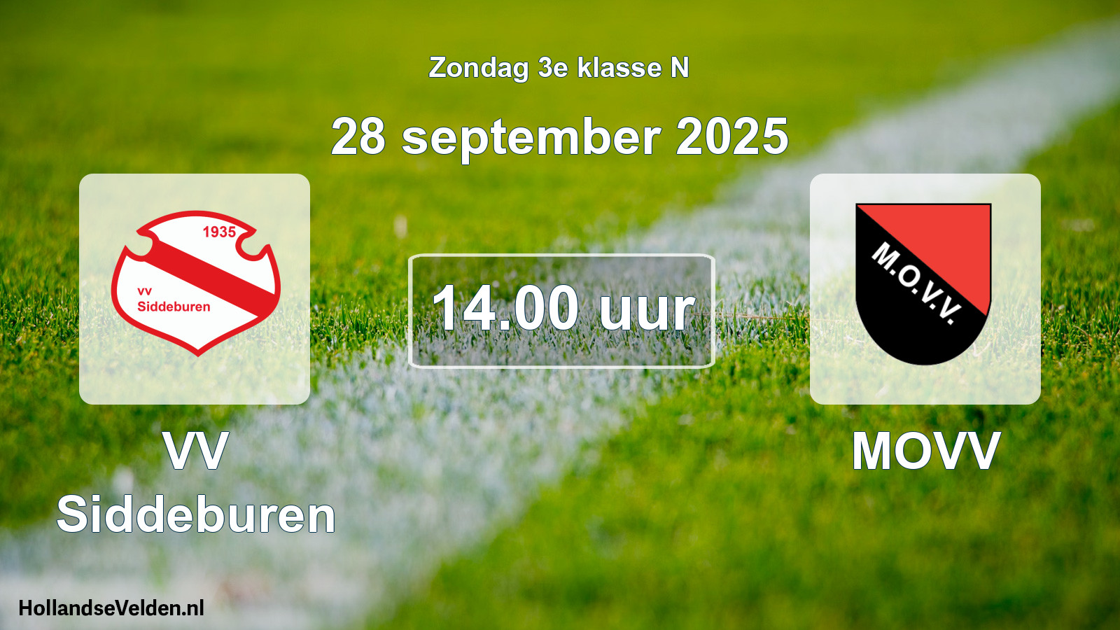 Scheduled Match: VV Siddeburen - MOVV (28 September 2025)