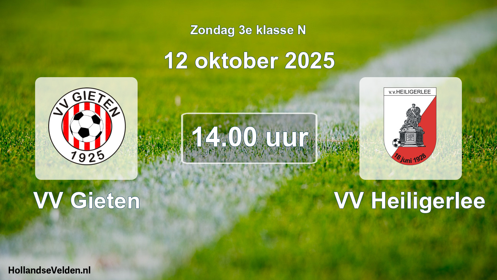 Scheduled Match: VV Gieten - VV Heiligerlee (12 October 2025)