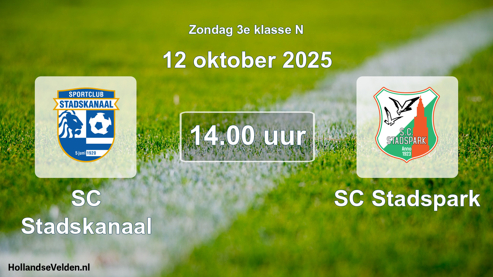 Scheduled Match: SC Stadskanaal - SC Stadspark (12 October 2025)