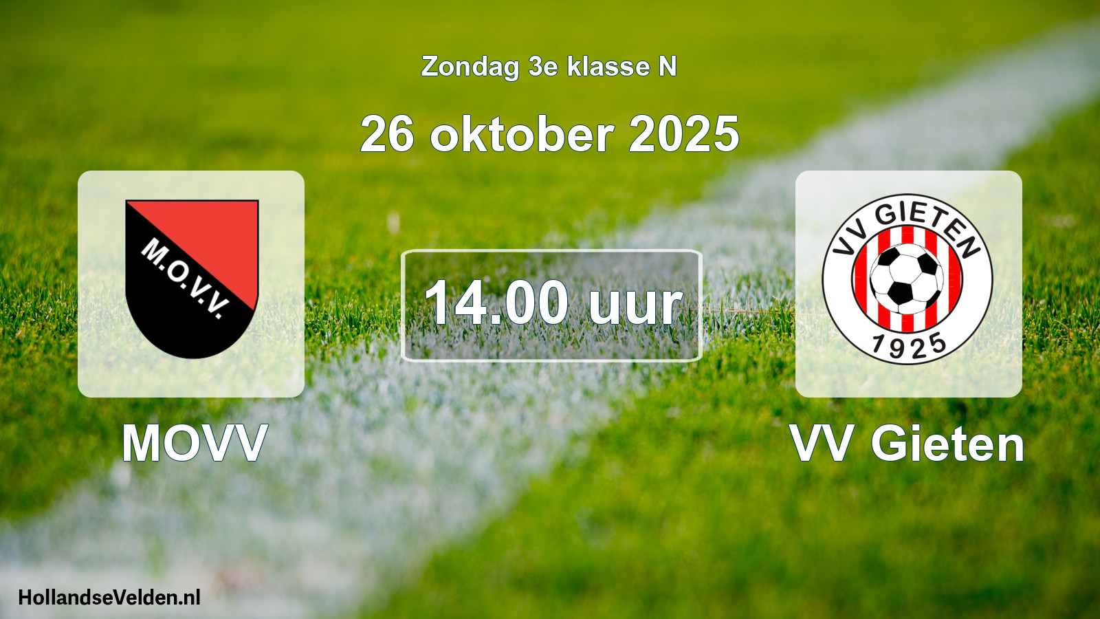 Scheduled Match: MOVV - VV Gieten (26 October 2025)