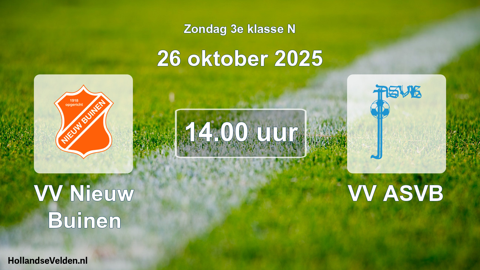 Scheduled Match: VV Nieuw Buinen - VV ASVB (26 October 2025)