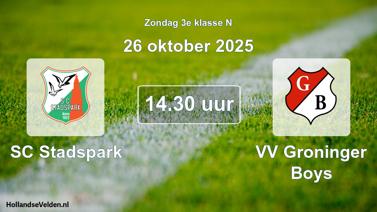 Scheduled Match: SC Stadspark - VV Groninger Boys (26 October 2025)