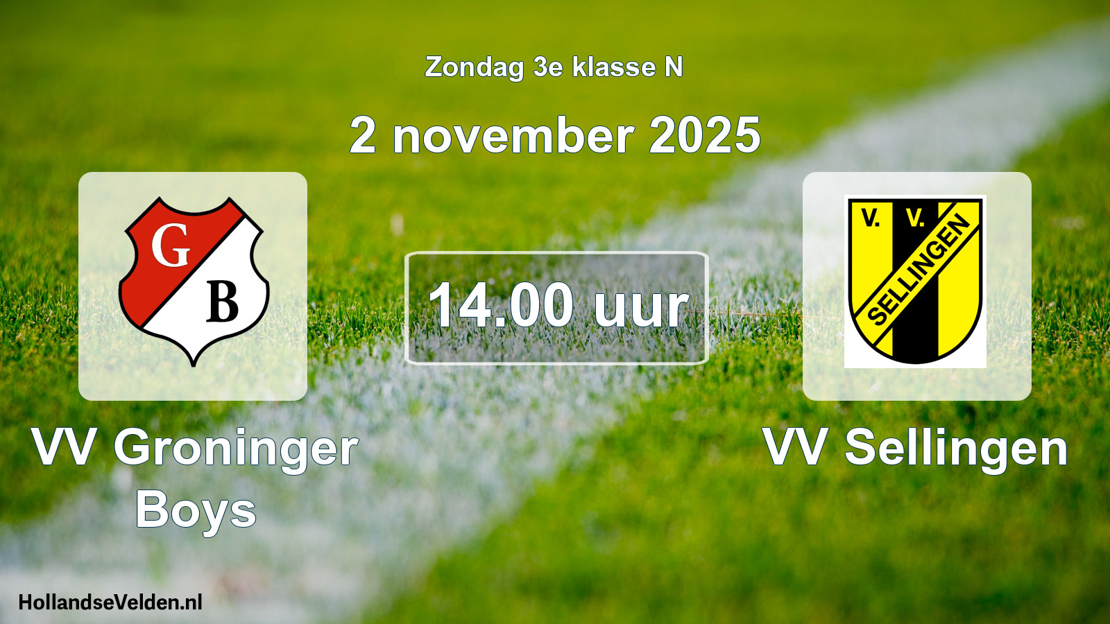 Scheduled Match: VV Groninger Boys - VV Sellingen (2 November 2025)