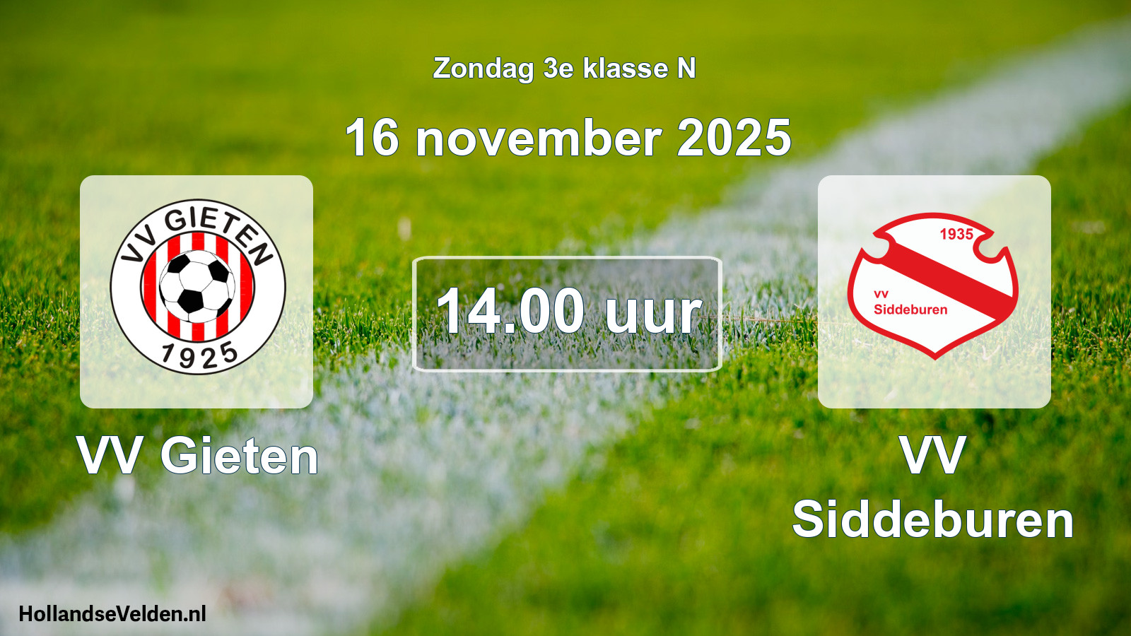 Scheduled Match: VV Gieten - VV Siddeburen (16 November 2025)