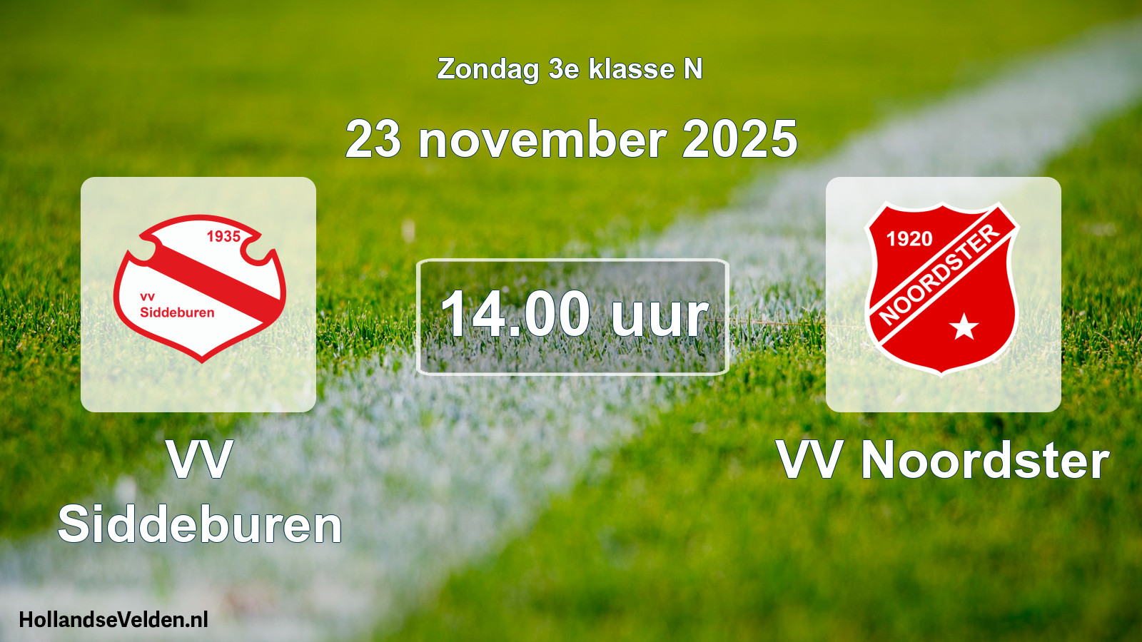 Scheduled Match: VV Siddeburen - VV Noordster (23 November 2025)