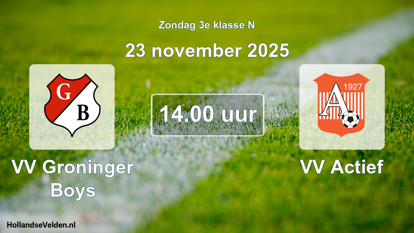 Scheduled Match: VV Groninger Boys - VV Actief (23 November 2025)