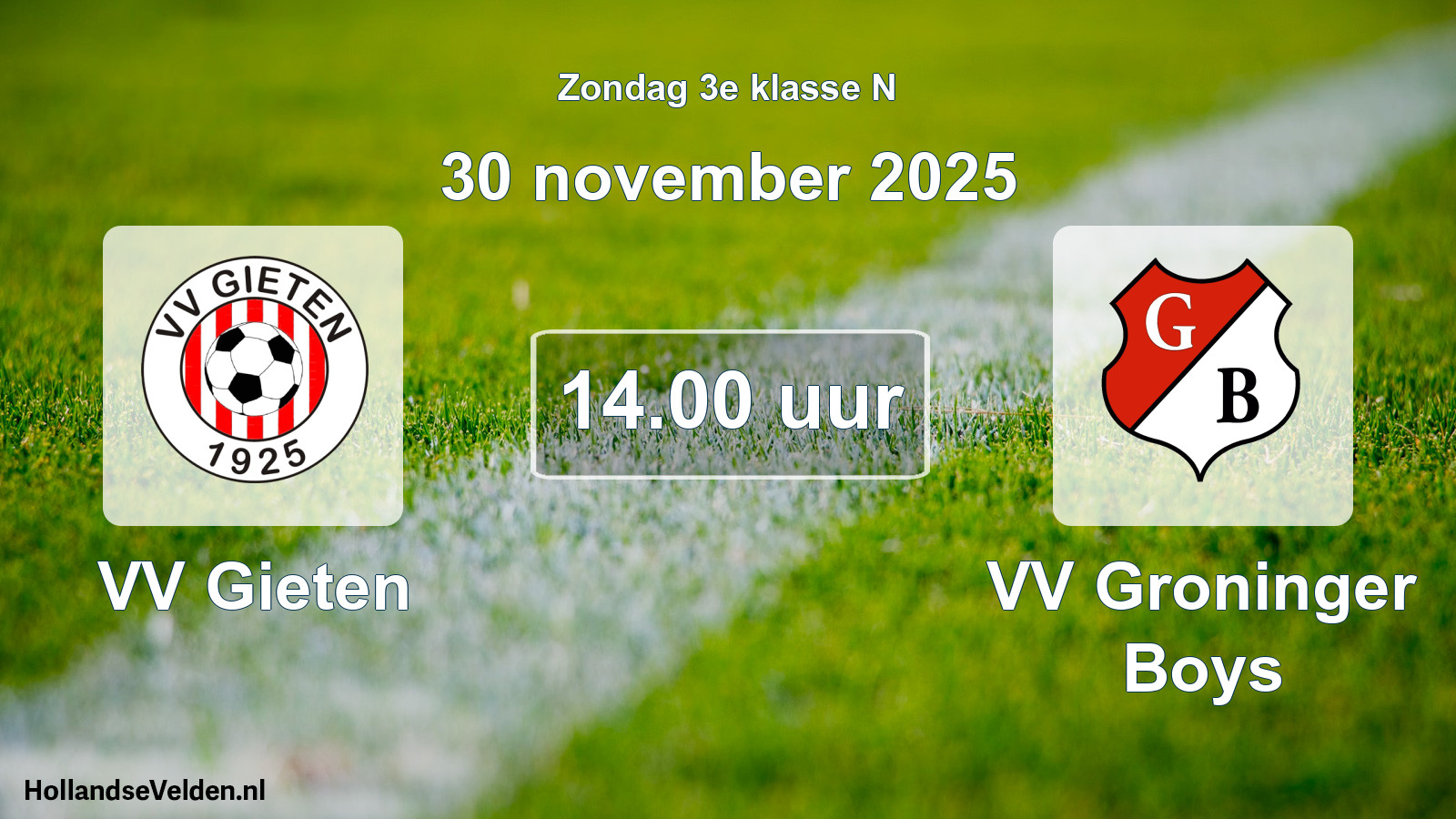 Scheduled Match: VV Gieten - VV Groninger Boys (30 November 2025)
