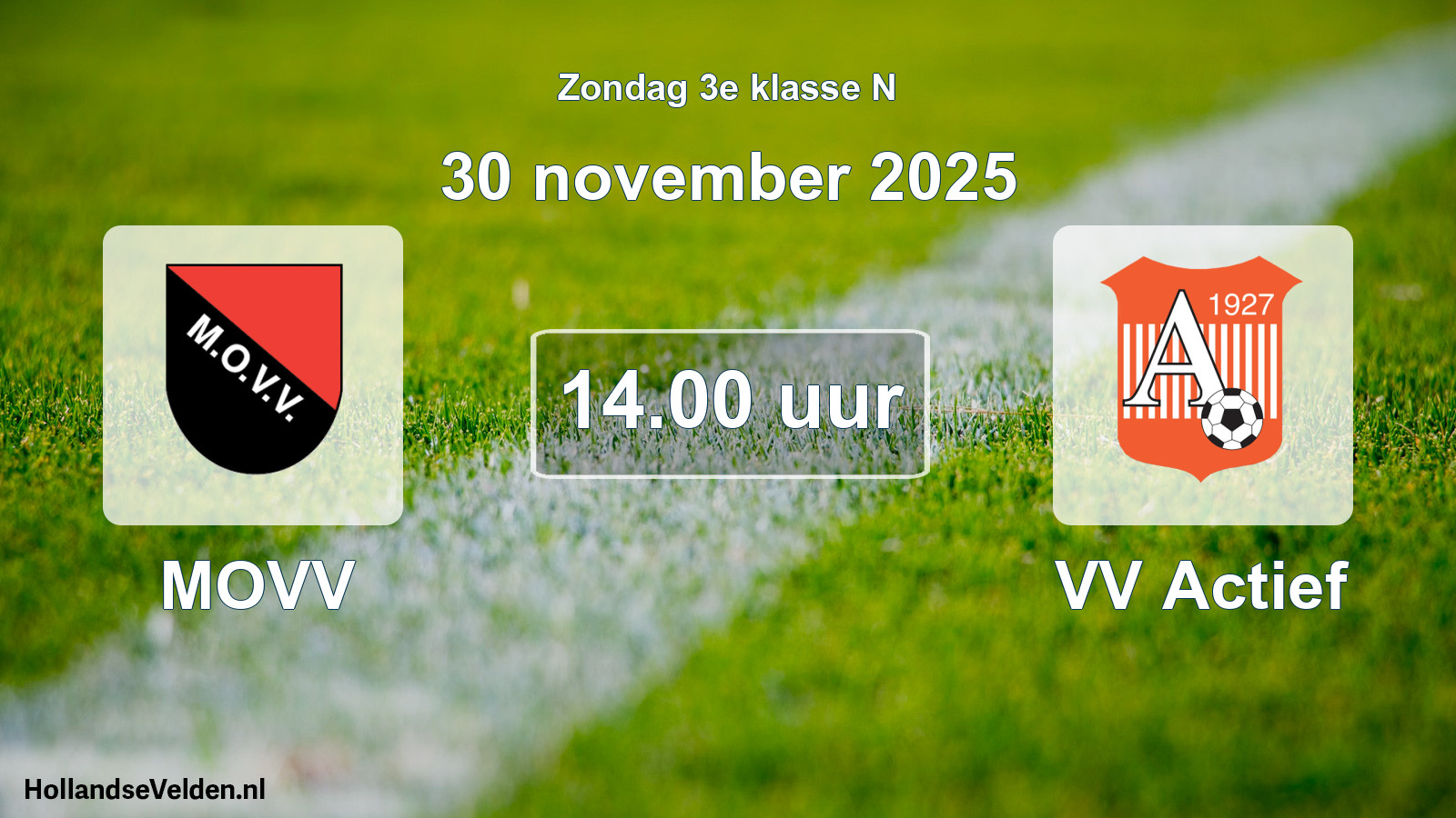 Scheduled Match: MOVV - VV Actief (30 November 2025)