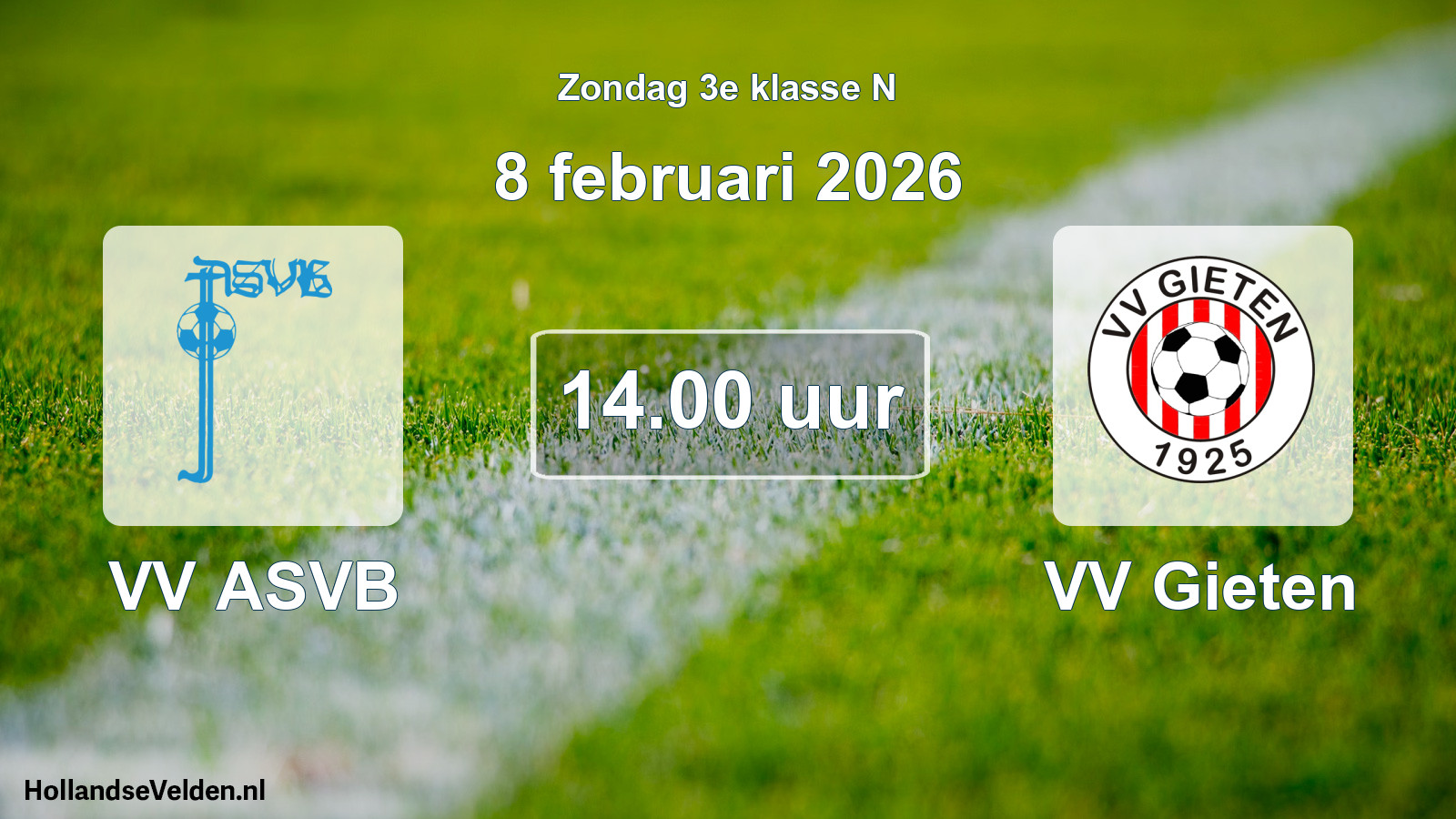 Scheduled Match: VV ASVB - VV Gieten (8 February 2026)