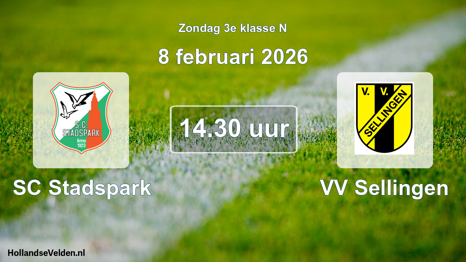 Scheduled Match: SC Stadspark - VV Sellingen (8 February 2026)