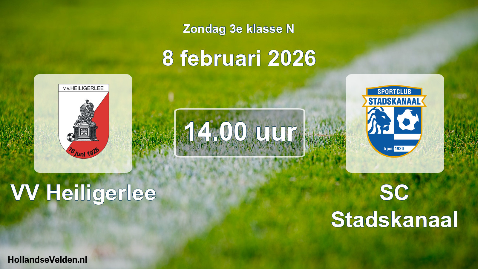 Scheduled Match: VV Heiligerlee - SC Stadskanaal (8 February 2026)