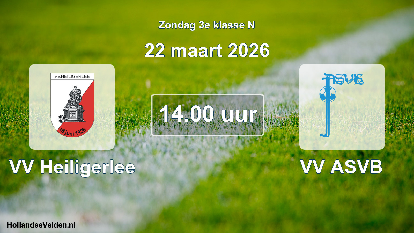 Scheduled Match: VV Heiligerlee - VV ASVB (22 March 2026)