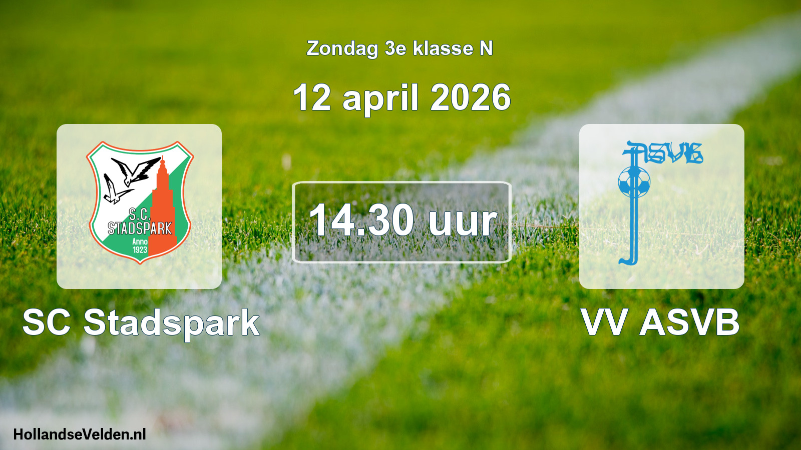 Scheduled Match: SC Stadspark - VV ASVB (12 April 2026)