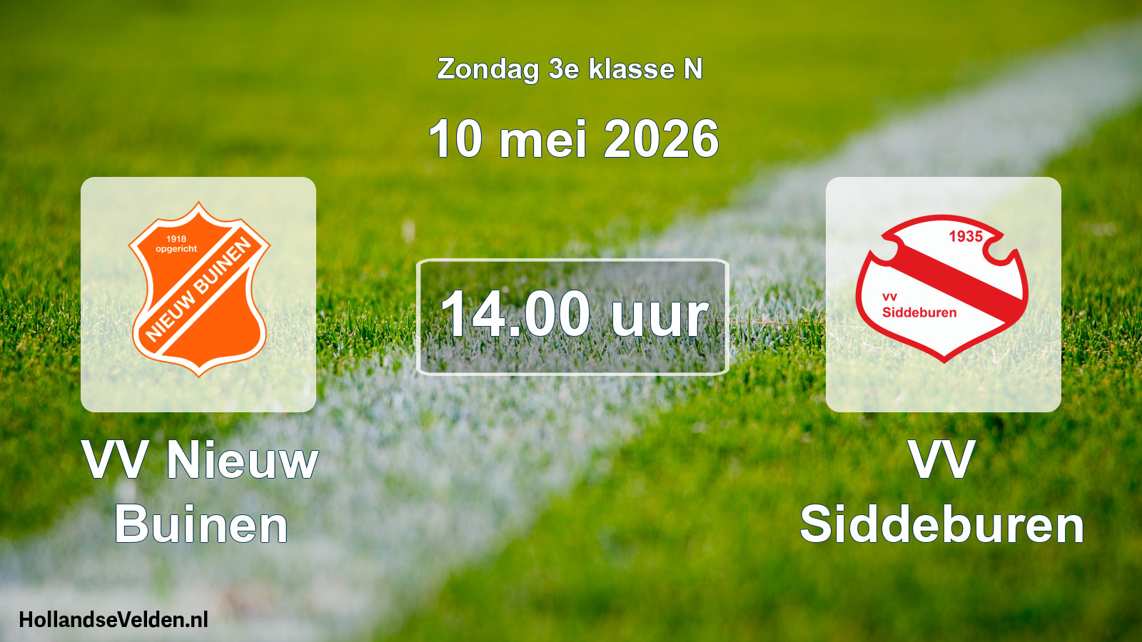 Geplande wedstrijd: VV Nieuw Buinen - VV Siddeburen (10 mei 2026)