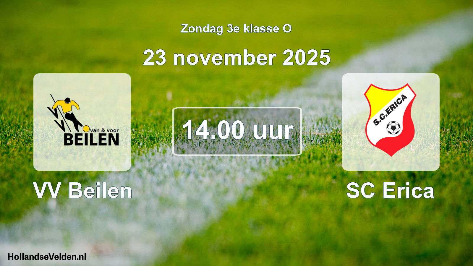 Scheduled Match: VV Beilen - SC Erica (23 November 2025)