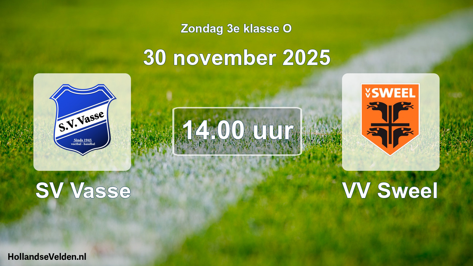 Scheduled Match: SV Vasse - VV Sweel (30 November 2025)
