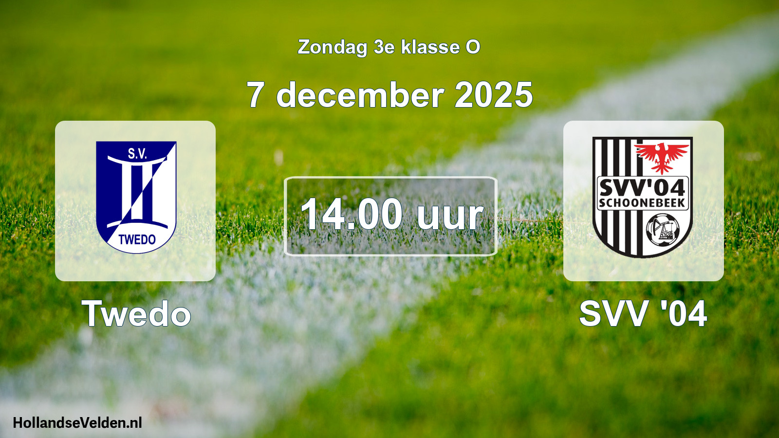 Geplande wedstrijd: Twedo - SVV '04 (7 december 2025)