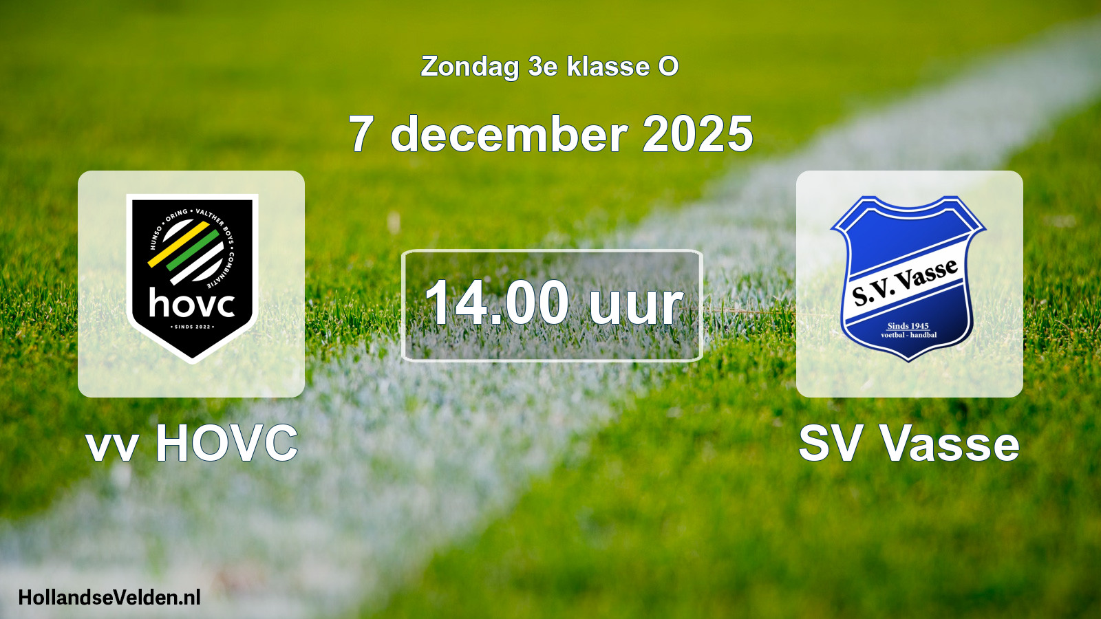 Scheduled Match: vv HOVC - SV Vasse (7 December 2025)