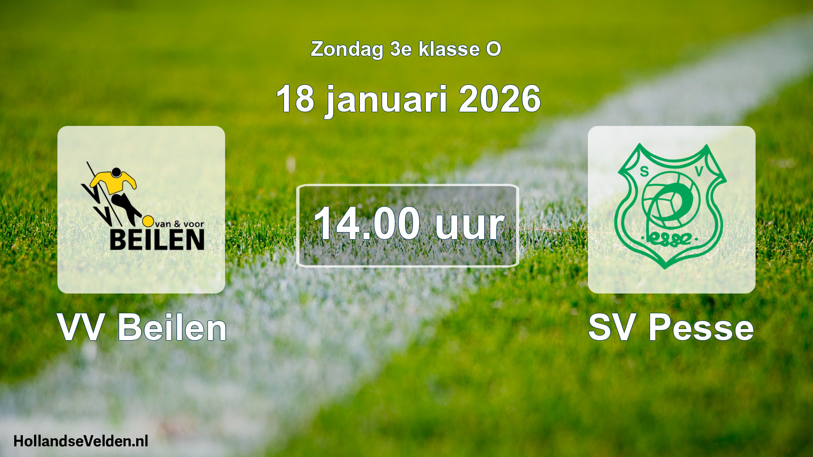 Scheduled Match: VV Beilen - SV Pesse (18 January 2026)