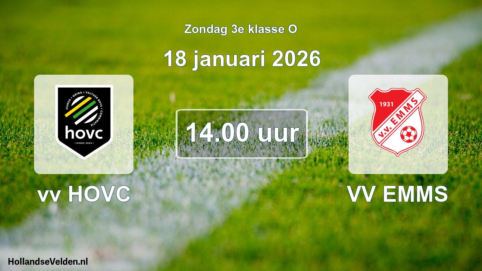 Scheduled Match: vv HOVC - VV EMMS (18 January 2026)