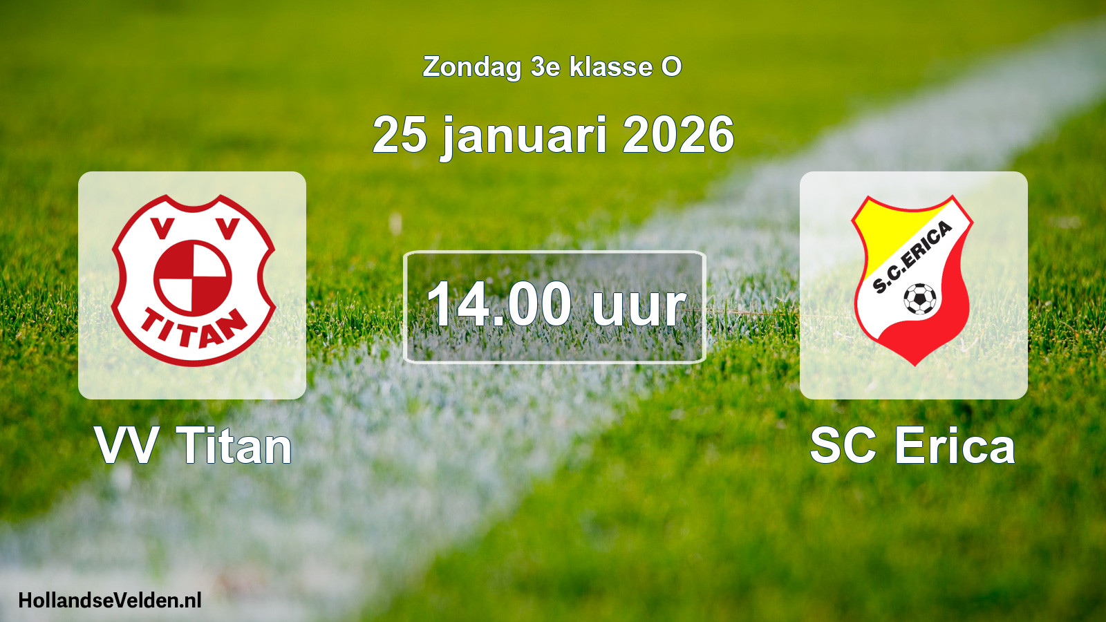 Scheduled Match: VV Titan - SC Erica (25 January 2026)