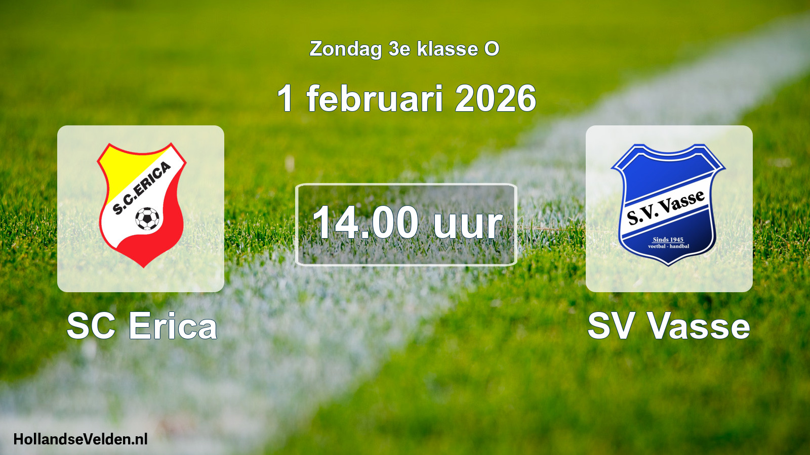 Scheduled Match: SC Erica - SV Vasse (1 February 2026)
