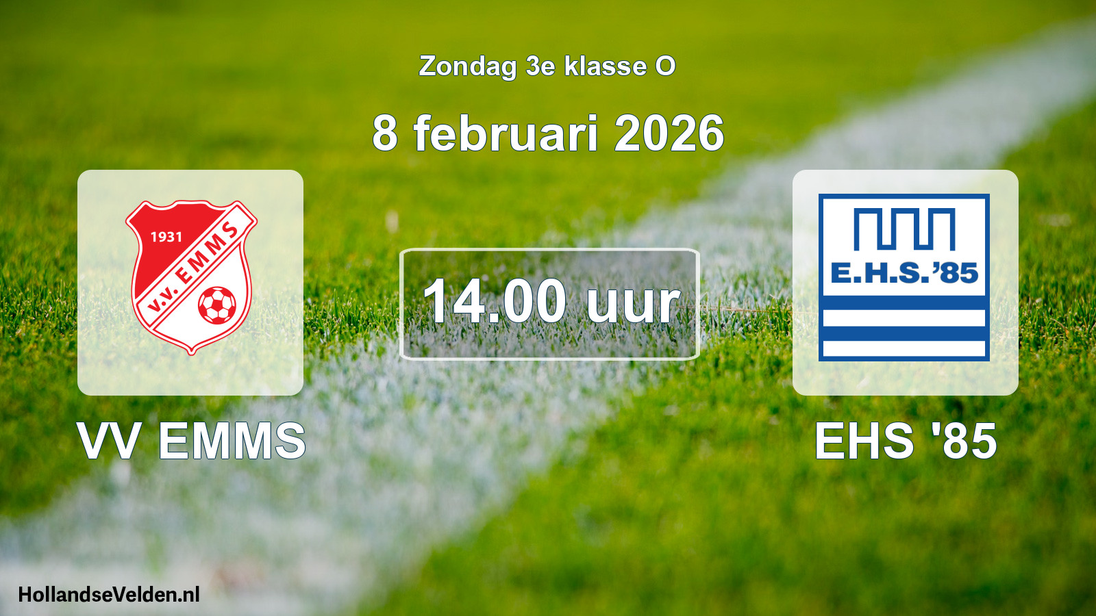 Geplande wedstrijd: VV EMMS - EHS '85 (8 februari 2026)
