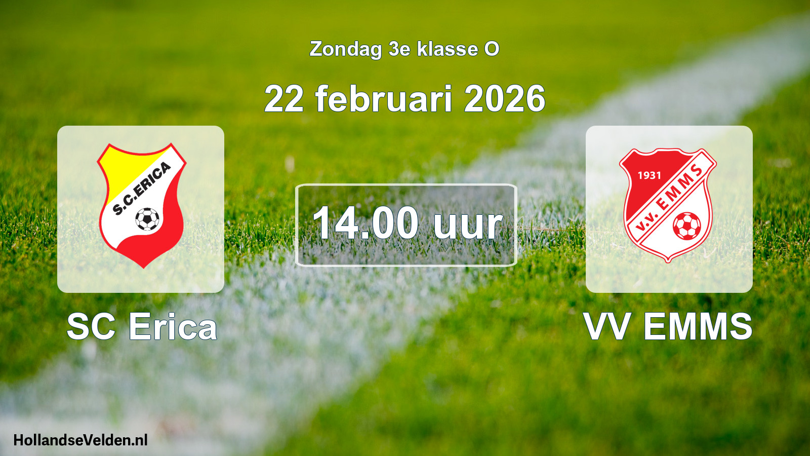 Scheduled Match: SC Erica - VV EMMS (22 February 2026)