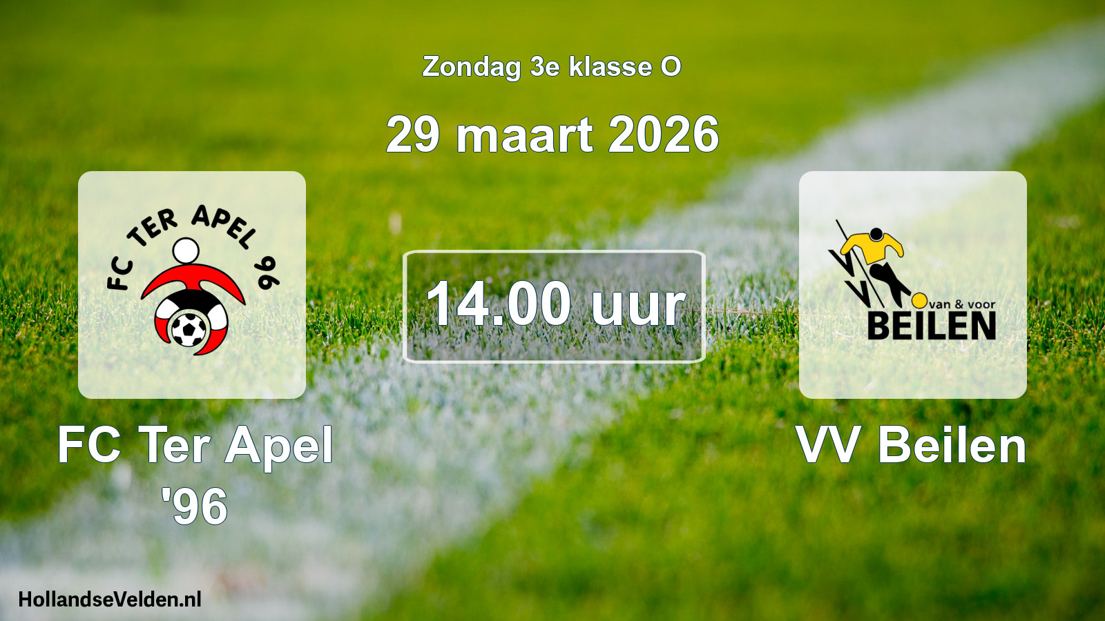 Scheduled Match: FC Ter Apel '96 - VV Beilen (29 March 2026)