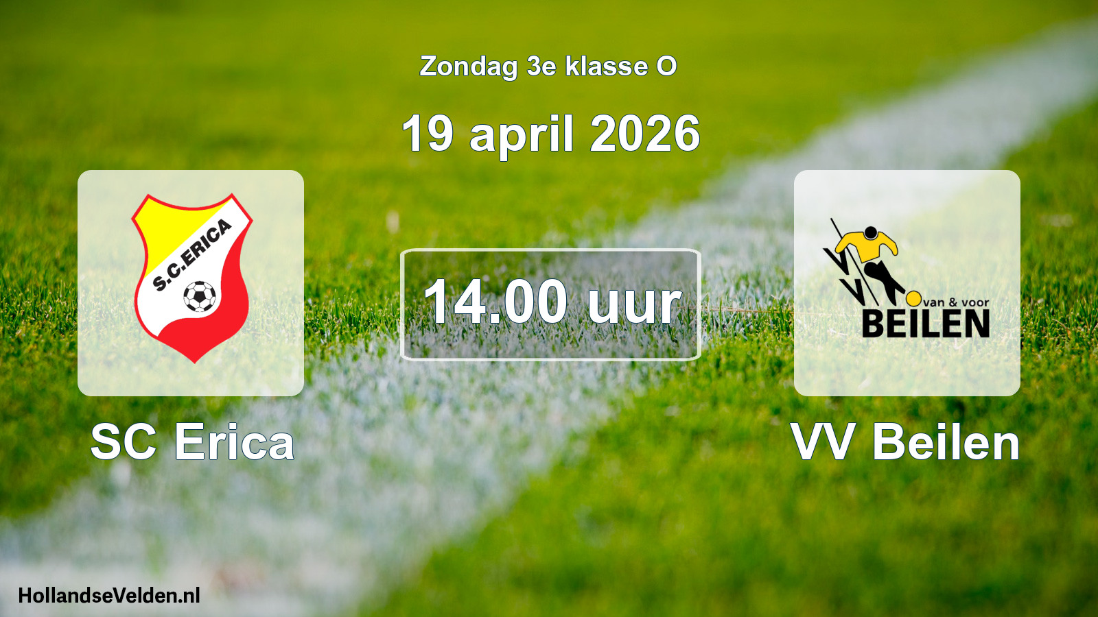 Scheduled Match: SC Erica - VV Beilen (19 April 2026)
