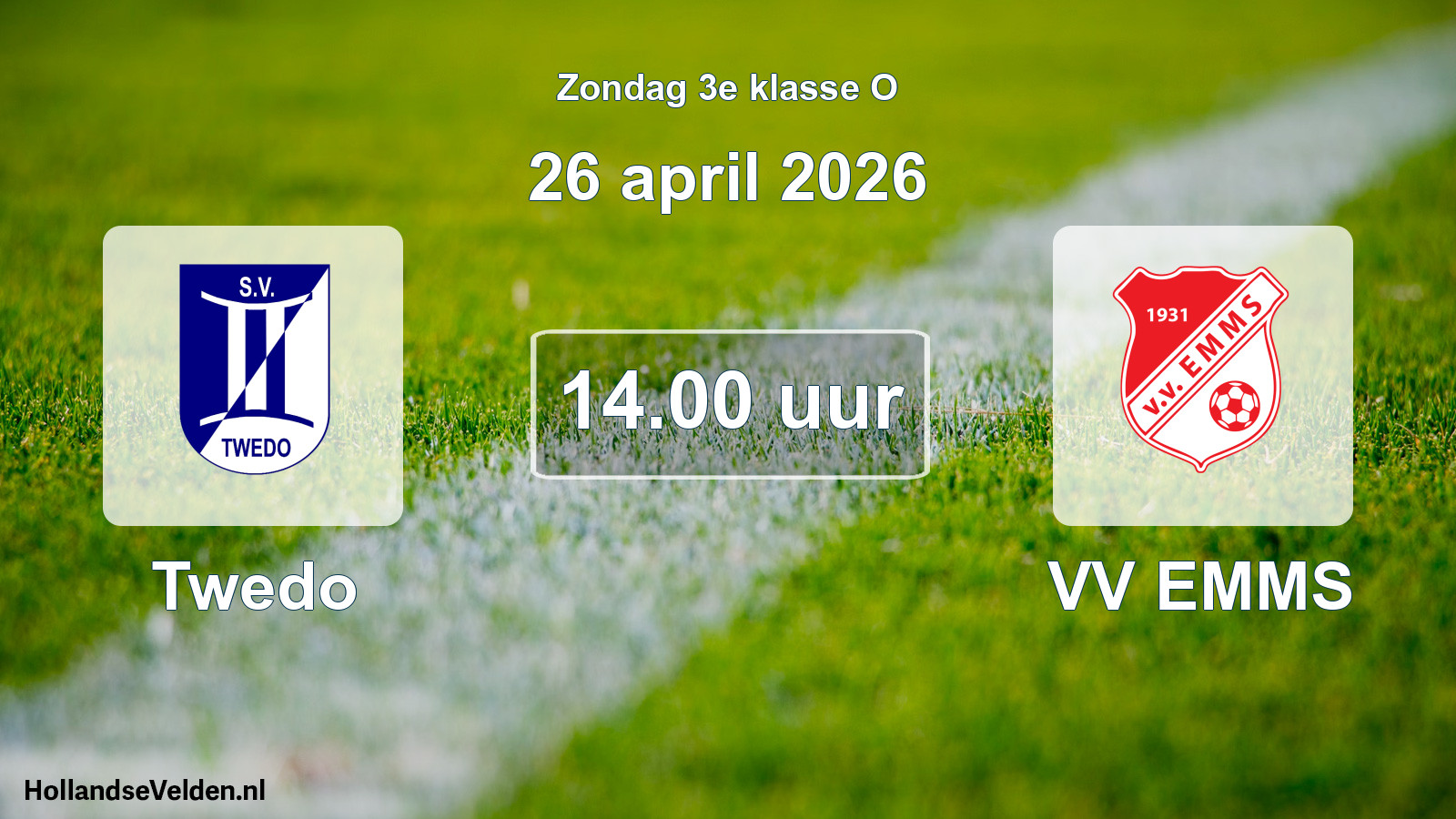 Scheduled Match: Twedo - VV EMMS (26 April 2026)