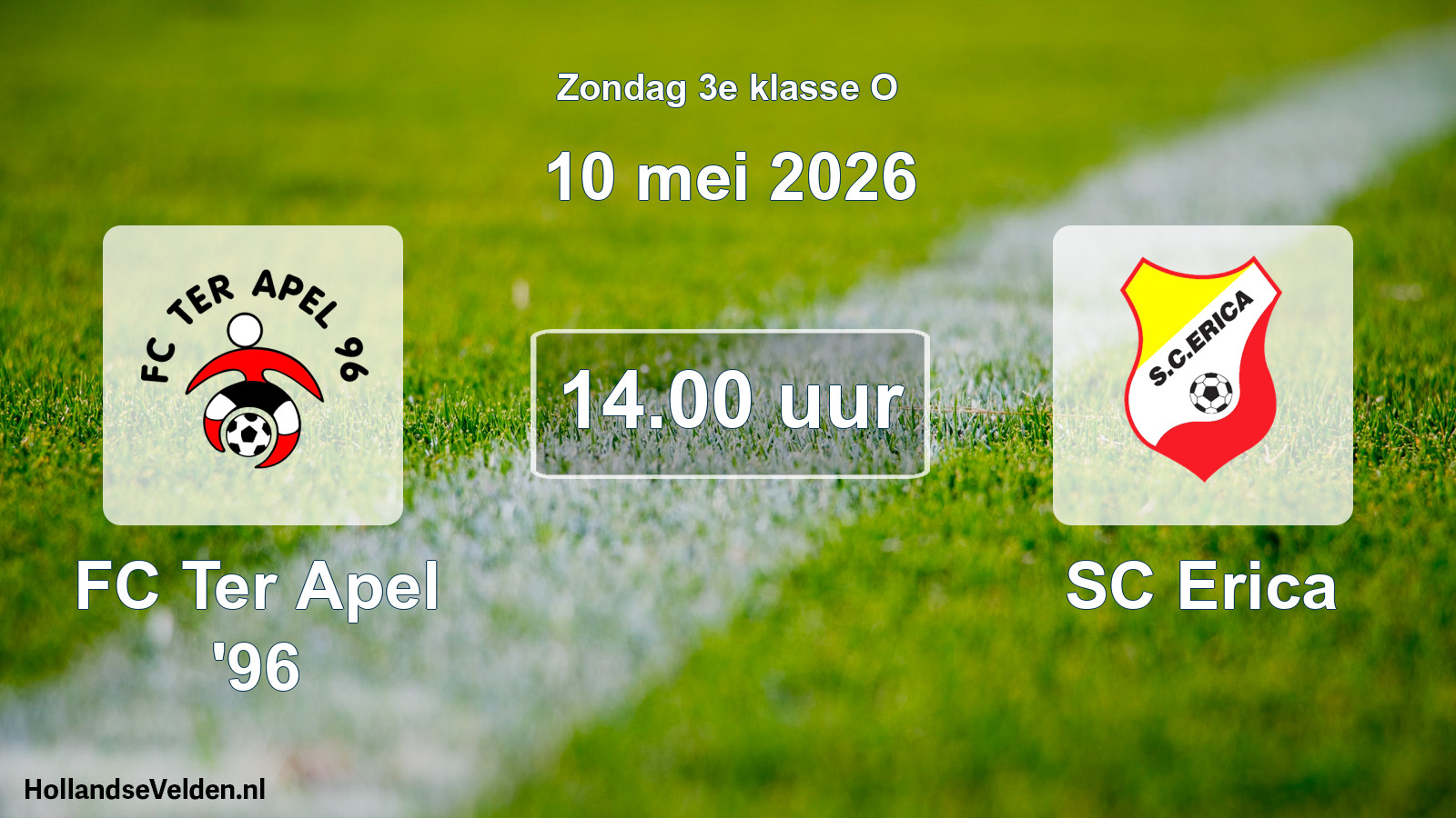 Scheduled Match: FC Ter Apel '96 - SC Erica (10 May 2026)