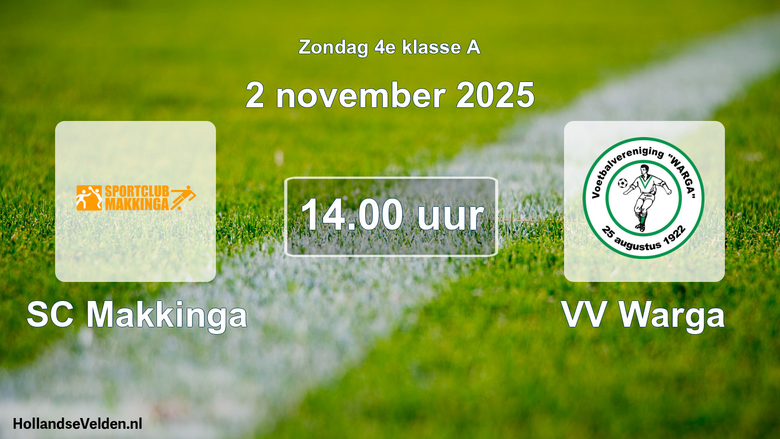 Scheduled Match: SC Makkinga - VV Warga (2 November 2025)